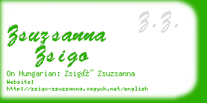 zsuzsanna zsigo business card